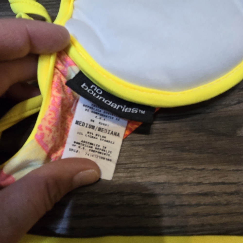 No Boundaries Yellow and Pink Floral Pattern Bikini - Picture 8 of 10